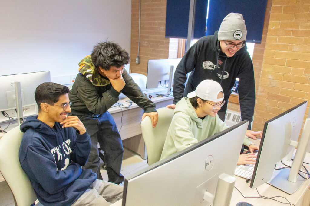 Students helping peers/ Giving feedback.